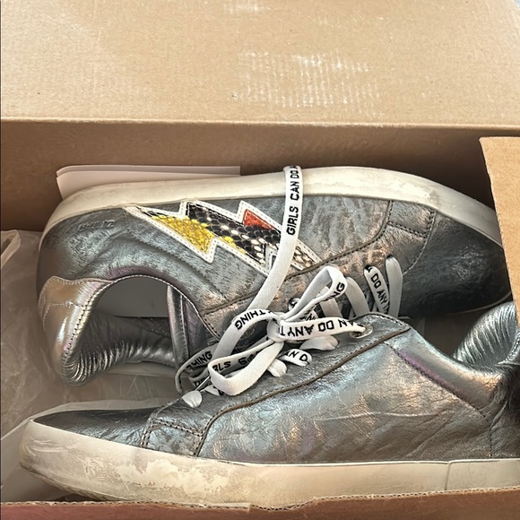 Zadig and Voltaire White and Silver Flash Ace Sneakers. - Picture 11 of 13